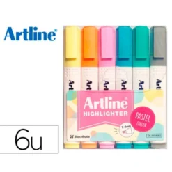 ROTULADOR ARTLINE FLUORESCENTE EK-660 COLORES PASTEL BOLSA DE 6 UNIDADES COLORES SURTIDOS