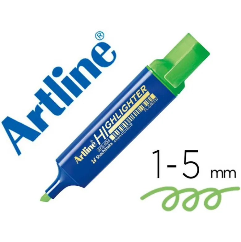 ROTULADOR ARTLINE FLUORESCENTE EKS-600 VERDE PUNTA BISELADA
