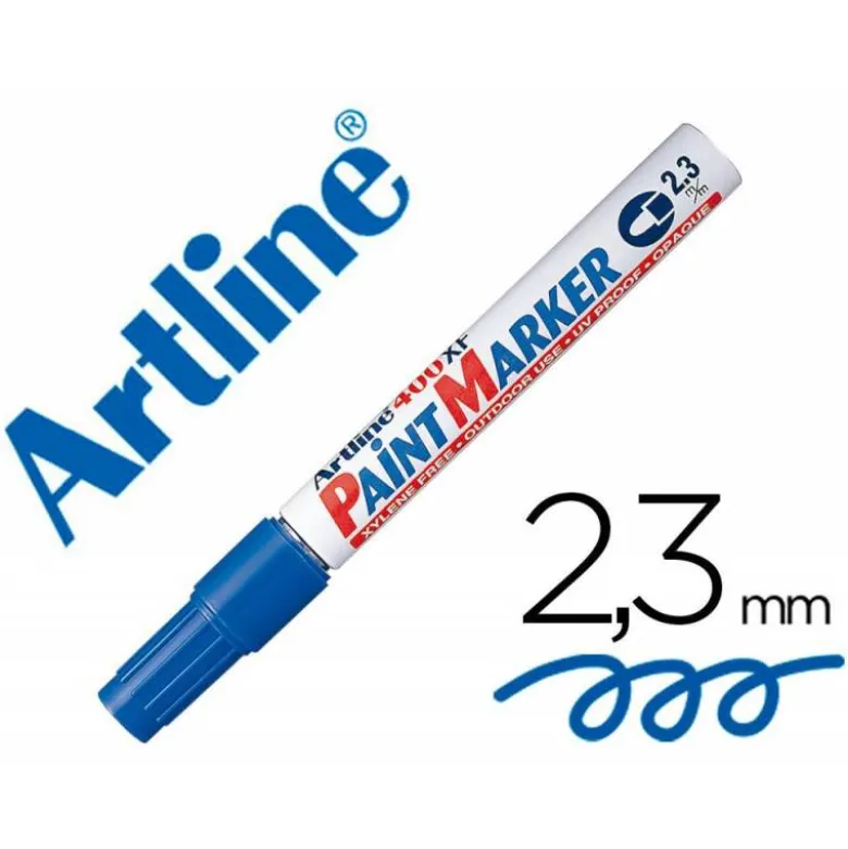 ROTULADOR ARTLINE MARCADOR PERMANENTE EK-400 XF AZUL -PUNTA REDONDA 2.3 MM -METAL CAUCHO Y PLASTICO