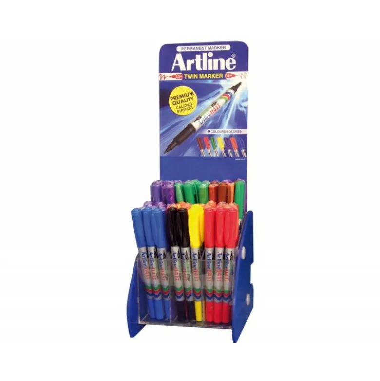 Rotulador artline marcador permanente ek-041t -doble punta 0.4 y 1.0 mm -expositor de 72 unidades stda