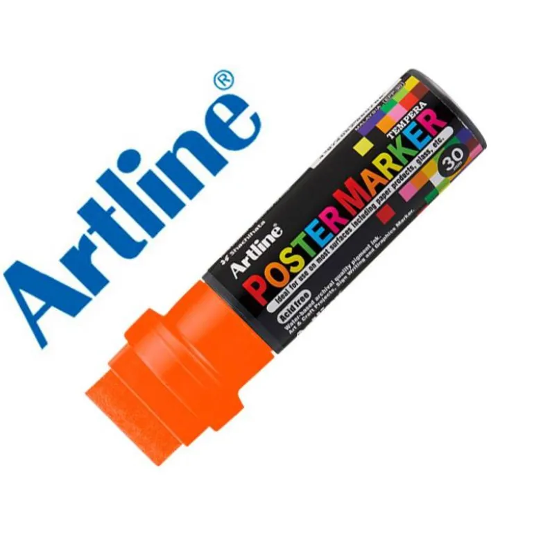 ROTULADOR ARTLINE POSTER MARKER EPP-30 PUNTA RECTANGULAR 30 MM COLOR NARANJA FLUOR