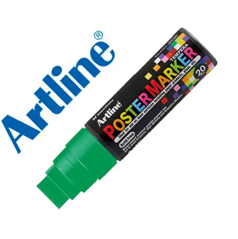 ROTULADOR ARTLINE POSTER MARKER EPP-20 PUNTA RECTANGULAR 20 MM COLOR VERDE FLUOR