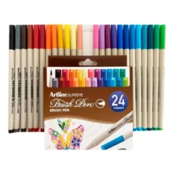 ROTULADOR ARTLINE SUPREME BRUSH EPFS PINTURA BASE DE AGUA PUNTA TIPO PINCEL TRAZO FINO BOLSA DE 24 UNIDADES