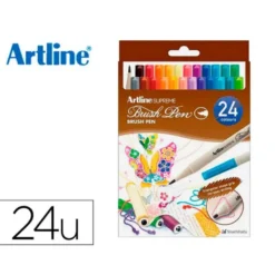 ROTULADOR ARTLINE SUPREME BRUSH EPFS PINTURA BASE DE AGUA PUNTA TIPO PINCEL TRAZO FINO BOLSA DE 24 UNIDADES