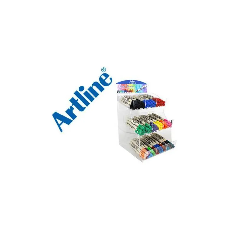 ROTULADOR ARTLINE SUPREME BRUSH BASE DE AGUA PUNTA TIPO PINCEL TRAZO VARIABLE EXPOSITOR DE 108 UNIDADES