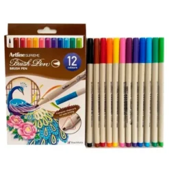 ROTULADOR ARTLINE SUPREME BRUSH EPFS PINTURA BASE DE AGUA PUNTA TIPO PINCEL TRAZO FINO BOLSA DE 12 UNIDADES