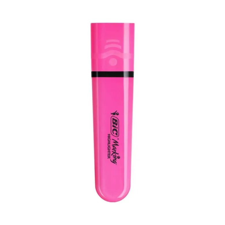 ROTULADOR BIC FLAT FLUORESCENTE ROSA NEON CAJA DE 12 UNIDADES
