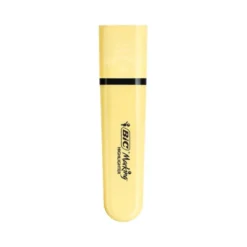 ROTULADOR BIC FLAT FLUORESCENTE AMARILLO PASTEL CAJA DE 12 UNIDADES