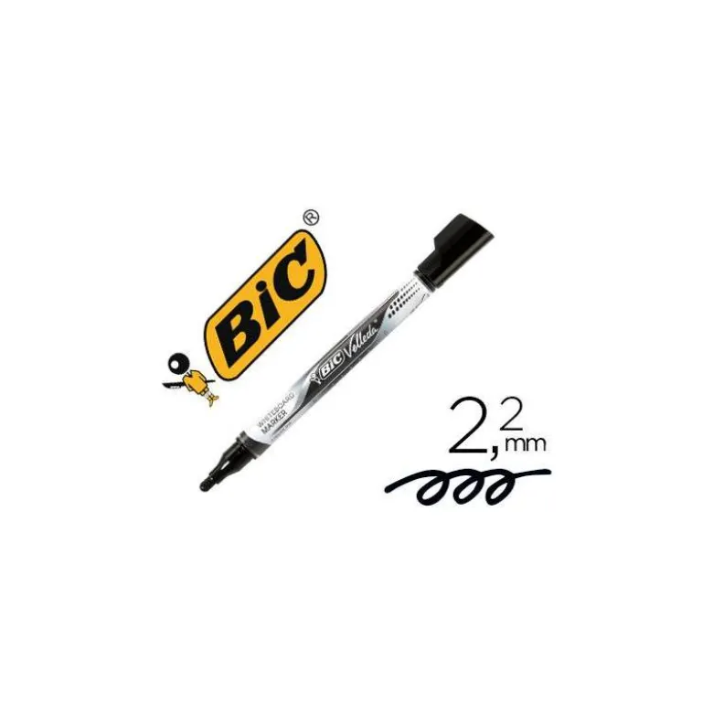 Rotulador Bic Velleda 2,2 mm color negro para pizarra blanca
