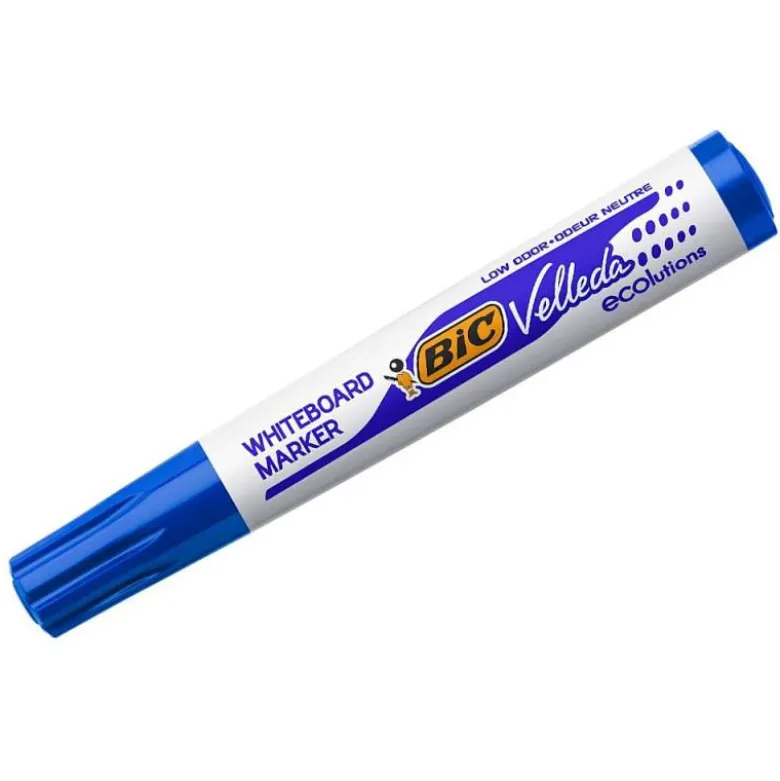 Rotulador Bic velleda para pizarra blanca punta redonda 1,3 mm azul