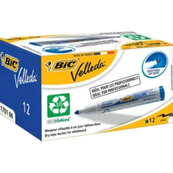 Rotulador Bic velleda para pizarra blanca punta redonda 1,3 mm azul