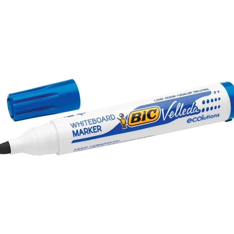 Rotulador Bic velleda para pizarra blanca punta redonda 1,3 mm azul