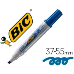 Rotulador Bic Velleda punta biselada 5,9 mm azul para pizarra blanca