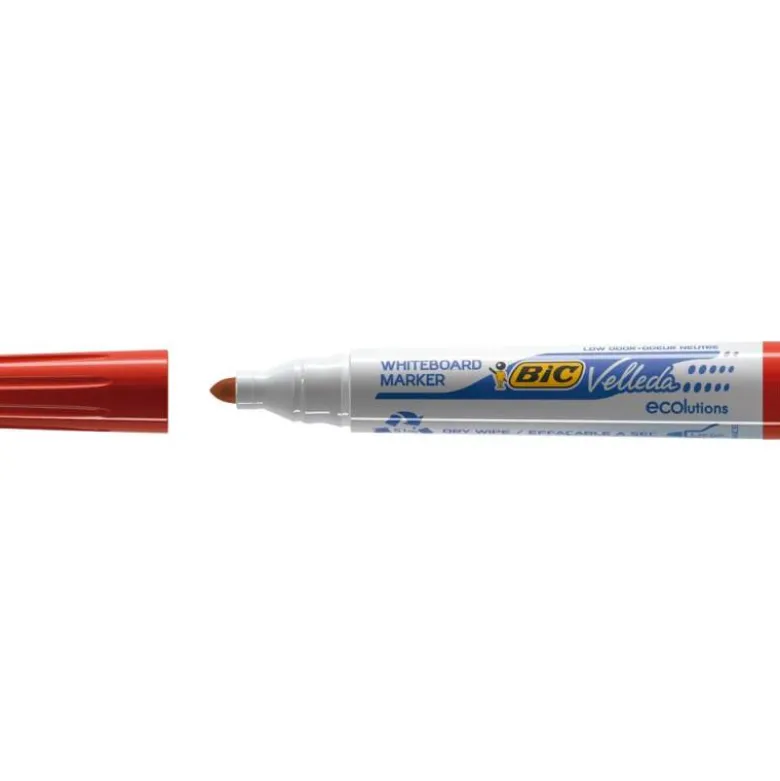 Rotulador Bic velleda punta redonda 1,3 mm rojo para pizarra blanca