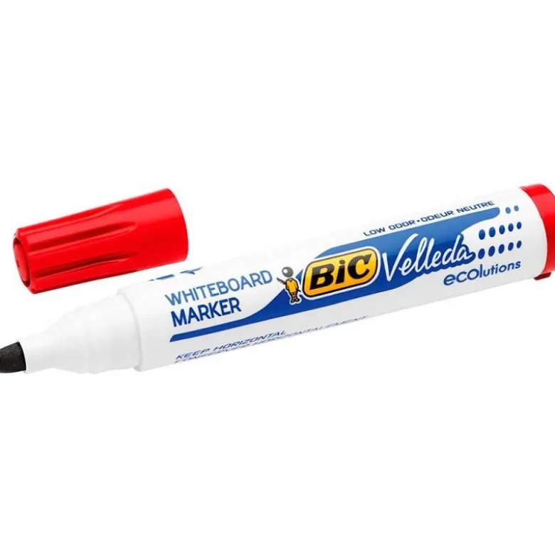 Rotulador Bic velleda punta redonda 1,3 mm rojo para pizarra blanca