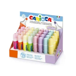 ROTULADOR CARIOCA FLUORESCENTE COLOR PASTEL EXPOSITOR DE 32 UNIDADES COLORES SURTIDOS