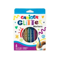 ROTULADOR CARIOCA GLITTER PURPURINA PUNTA 1 MM CAJA DE 6 UNIDADES COLORES SURTIDOS