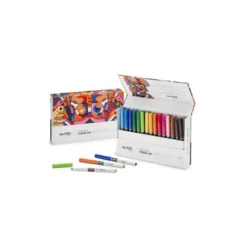 ROTULADOR CARIOCA PLUS PRISMA FIBER-TIP DE PUNTA DE FIBRA CAJA PREMIUM DE 30 UNIDADES COLORES SURTIDOS