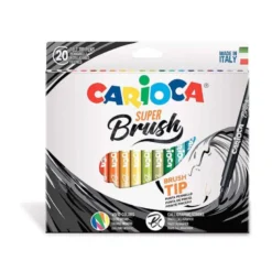 ROTULADOR CARIOCA PUNTA DE PINCEL LAVABLE CAJA DE 20 UNIDADES COLORES SURTIDOS