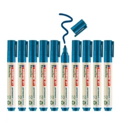 ROTULADOR EDDING 21 MARCADOR PERMANENTE ECOLINE 90% RECICLADO COLOR AZUL PUNTA REDONDA 1,5-3 MM RECARGABLE