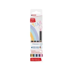 ROTULADOR EDDING PUNTA FIBRA 1200 PUNTA REDONDA 0,5 MM GLITTER PASTEL CAJA DE 4 UNIDADES COLORES SURTIDOS