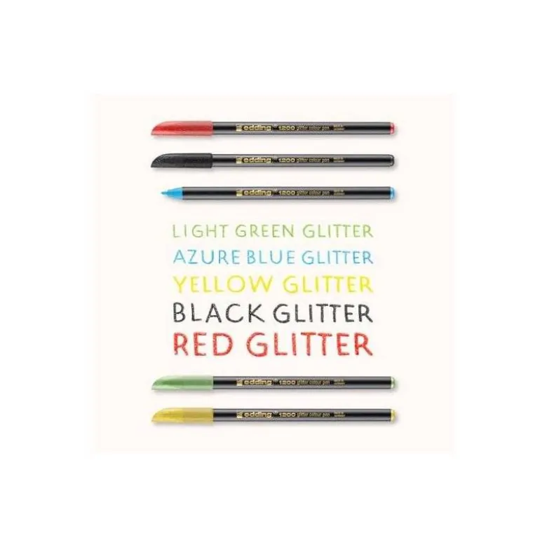 ROTULADOR EDDING PUNTA FIBRA 1200 PUNTA REDONDA 0,5 MM GLITTER BASICO CAJA DE 4 UNIDADES COLORES SURTIDOS