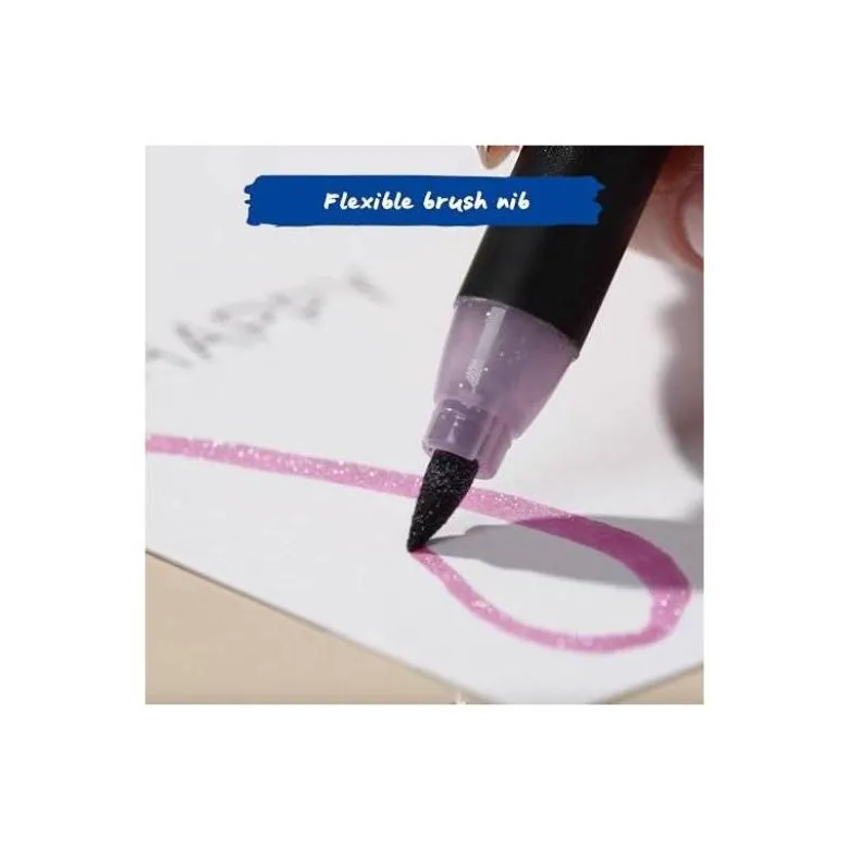 ROTULADOR EDDING PUNTA PINCEL 1340 PURPURINA CAJA DE 4 UNIDADES COLORES SURTIDOS