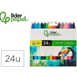 Rotuladores Liderpapel Jumbo caja de 24 colores