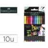 ROTULADOR FABER CASTELL EDICION BLACK PUNTA DE PINCEL CAJA DE 10 UNIDADES COLORES SURTIDOS