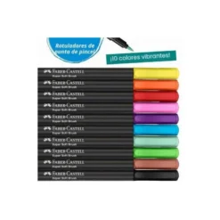 ROTULADOR FABER CASTELL EDICION BLACK PUNTA DE PINCEL CAJA DE 10 UNIDADES COLORES SURTIDOS