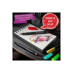 ROTULADOR FABER CASTELL EDICION BLACK PUNTA DE PINCEL CAJA DE 10 UNIDADES COLORES SURTIDOS