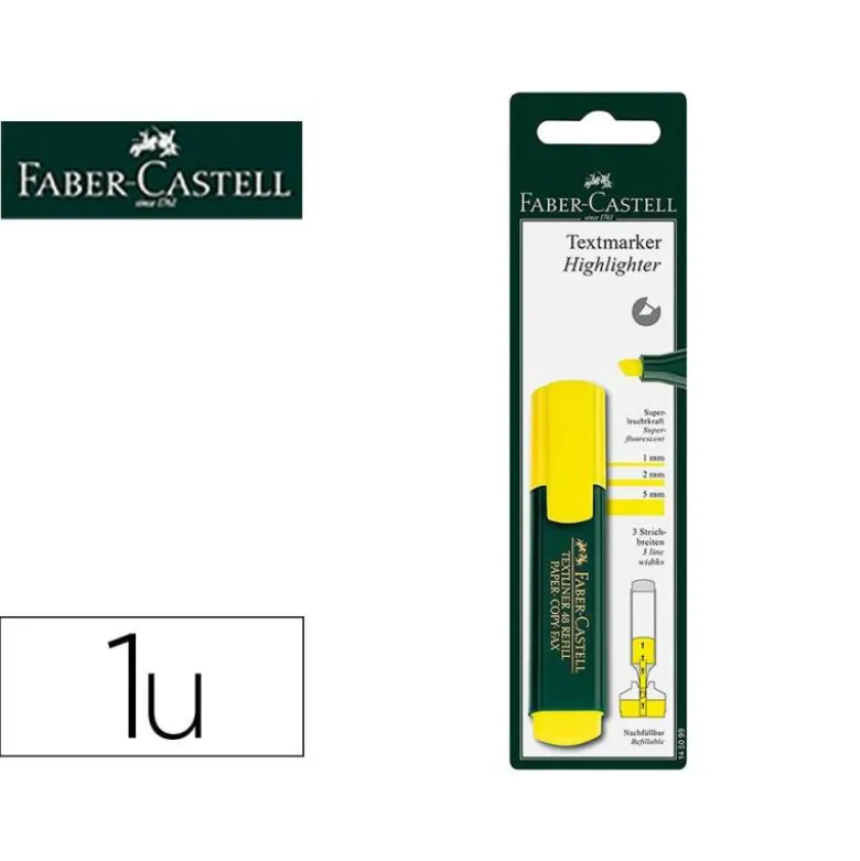 ROTULADOR FABER CASTELL FLUORESCENTE TEXTLINER 48-07 AMARILLO BLISTER DE 1 UNIDAD