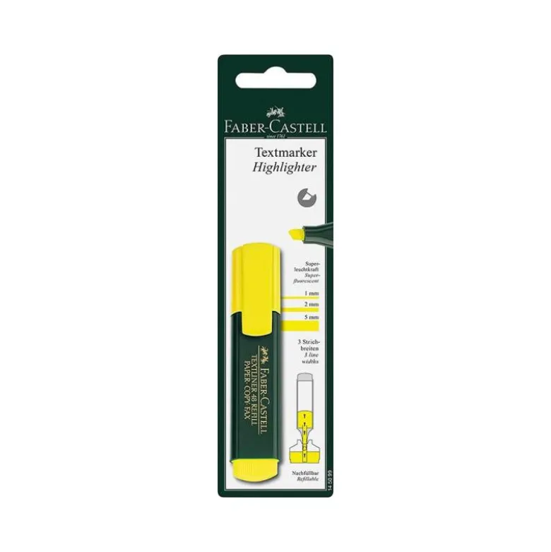 ROTULADOR FABER CASTELL FLUORESCENTE TEXTLINER 48-07 AMARILLO BLISTER DE 1 UNIDAD
