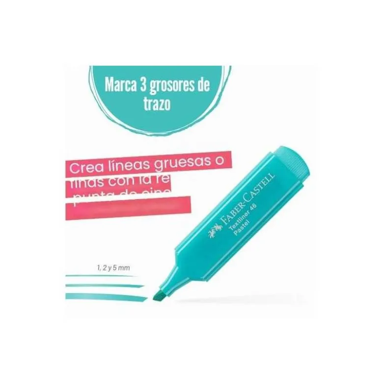 Rotulador Faber Castell fluorescente 1546 pastel textliner estuche 8 unidades colores surtidos