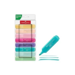 Rotulador Faber Castell fluorescente 1546 pastel textliner estuche 8 unidades colores surtidos
