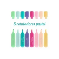 Rotulador Faber Castell fluorescente 1546 pastel textliner estuche 8 unidades colores surtidos