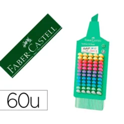 ROTULADOR FABER FLUORESCENTE 1546 EXPOSITOR DE 60 UNIDADES COLORES PASTEL SURTIDOS