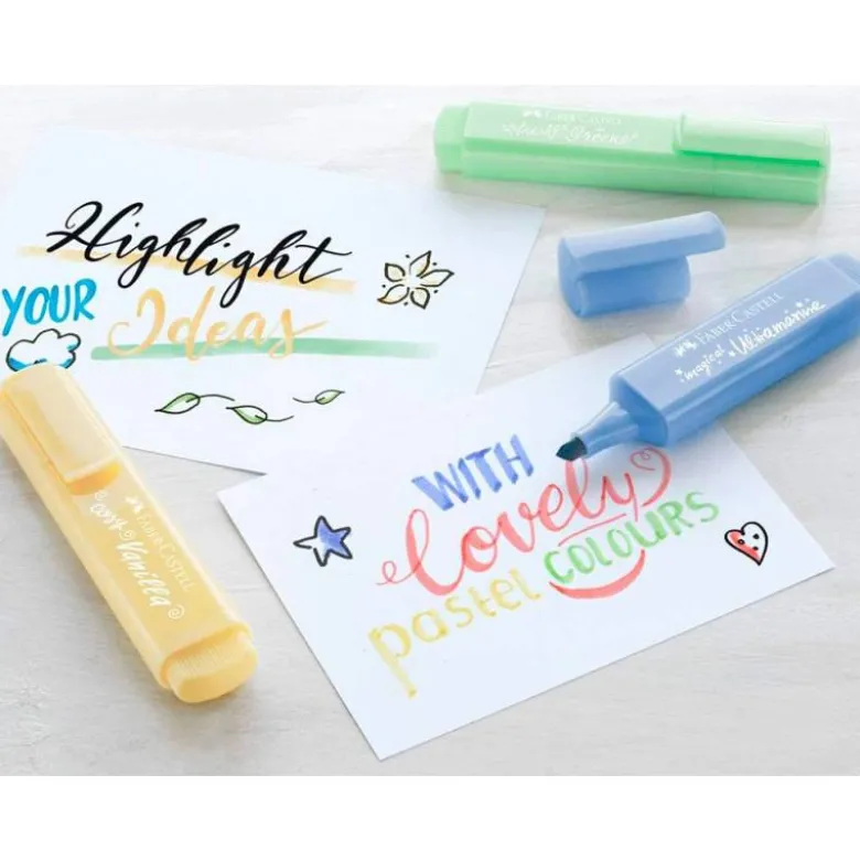 ROTULADOR FABER FLUORESCENTE 1546 EXPOSITOR DE 60 UNIDADES COLORES PASTEL SURTIDOS