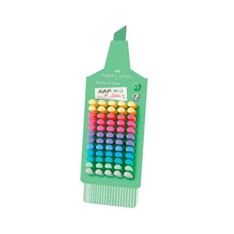 ROTULADOR FABER FLUORESCENTE 1546 EXPOSITOR DE 60 UNIDADES COLORES PASTEL SURTIDOS