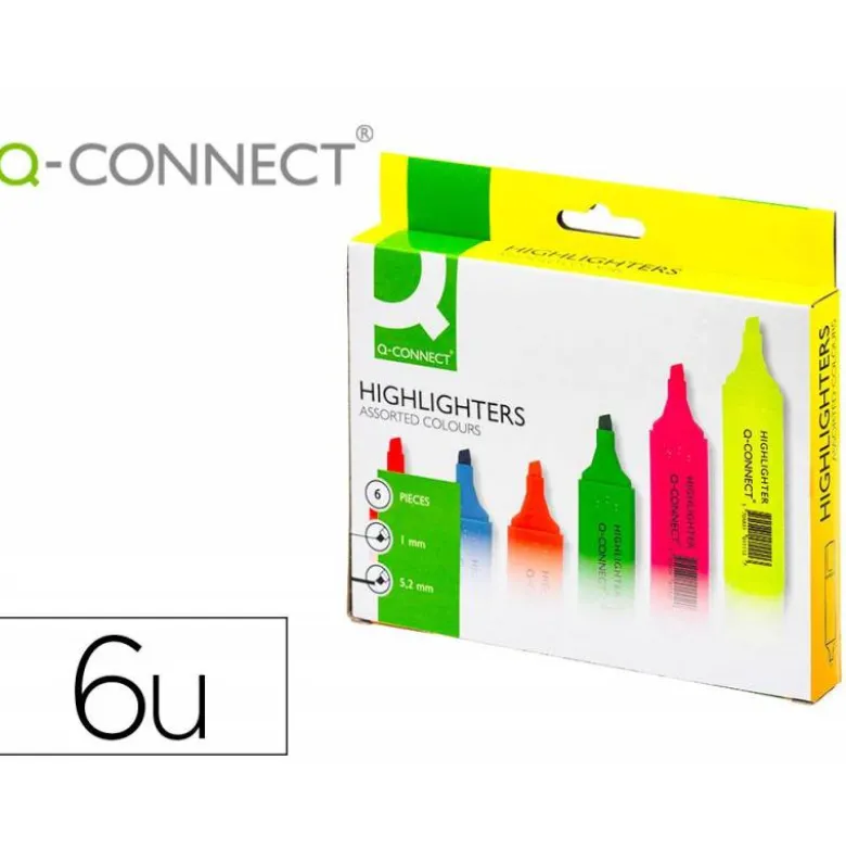 Rotulador Fluorescente Q-Connect Estuche 6