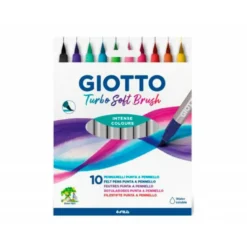 ROTULADOR GIOTTO TURBO SOFT BRUSH PUNTA DE PINCEL CAJA DE 10 UNIDADES COLORES SURTIDOS