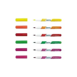ROTULADOR GIOTTO TURBO SOFT FLUO PUNTA DE PINCEL CAJA DE 6 UNIDADES COLORES SURTIDOS