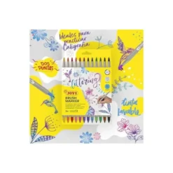 ROTULADOR JOVI LETTERING DOBLE PUNTA FINA Y PINCEL ESTUCHE 12 UNIDADES COLORES SURTIDOS