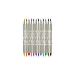 ROTULADOR JOVI LETTERING DOBLE PUNTA FINA Y PINCEL ESTUCHE 12 UNIDADES COLORES SURTIDOS