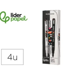 ROTULADOR LIDERPAPEL ACRYLIC BASE AGUA TODO TIPO DE SUPERFICIE PUNTA FINA 0,7 MM CAJA DE 4 PERFILADORES
