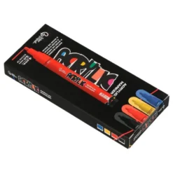 ROTULADOR LIDERPAPEL ACRYLIC BASE AGUA TODO TIPO DE SUPERFICIE PUNTA REDONDA 3 MM CAJA DE 4 UNIDADES COLORES