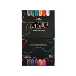 ROTULADOR LIDERPAPEL ACRYLIC BASE AGUA TODO TIPO DE SUPERFICIE PUNTA REDONDA 3 MM CAJA DE 12 UNIDADES COLORES