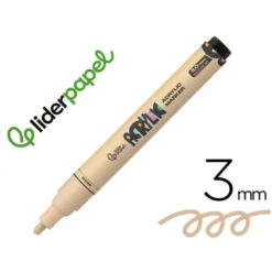 ROTULADOR LIDERPAPEL ACRYLIC BASE AGUA TODO TIPO DE SUPERFICIE PUNTA REDONDA 3 MM BEIGE