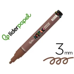 ROTULADOR LIDERPAPEL ACRYLIC BASE AGUA TODO TIPO DE SUPERFICIE PUNTA REDONDA 3 MM MARRON