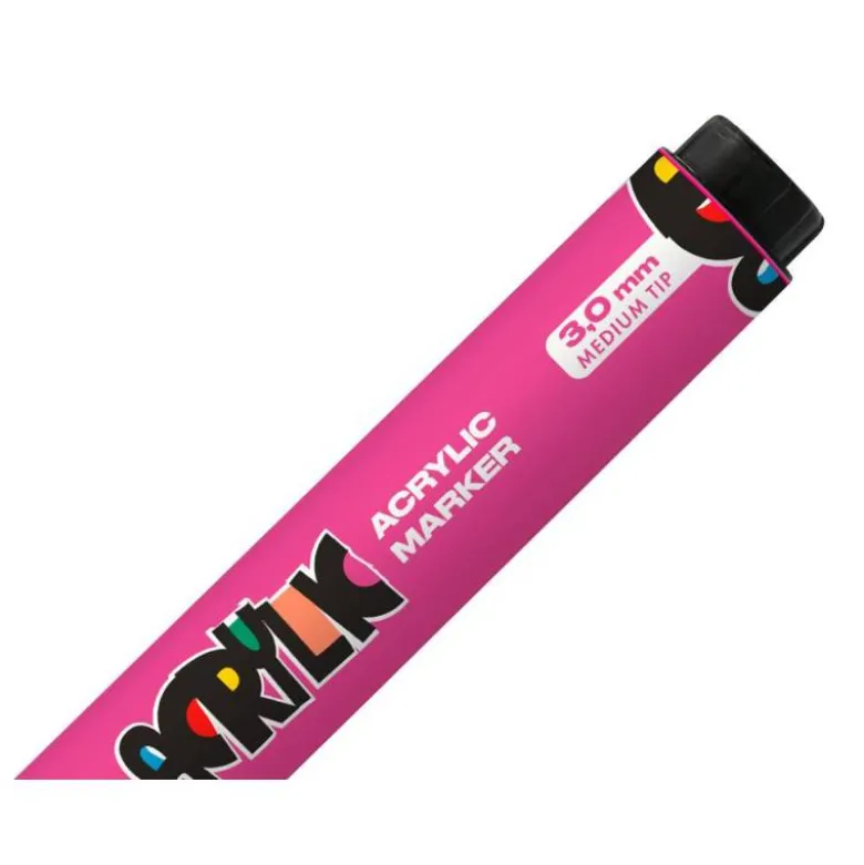 ROTULADOR LIDERPAPEL ACRYLIC BASE AGUA TODO TIPO DE SUPERFICIE PUNTA REDONDA 3 MM ROSA